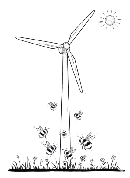 Ilustrace stínového efektu ptáčka